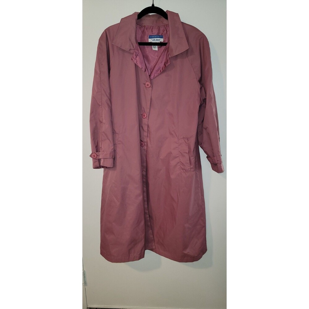 Essentials by Vicki Wayne Plum Pink Trench Coat PL Petite Large Rain Jacket